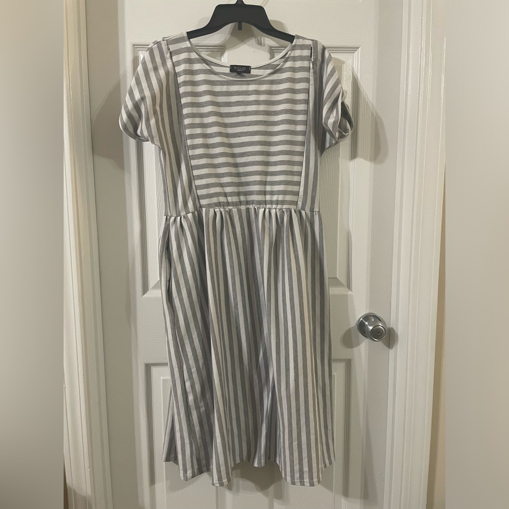 Roolee Mom stripped midi dress